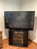 Samsung TV with stand, Toshiba, VHS DVD recorder