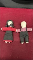 2 Pc. Hand Made Amish Faceless Dolls