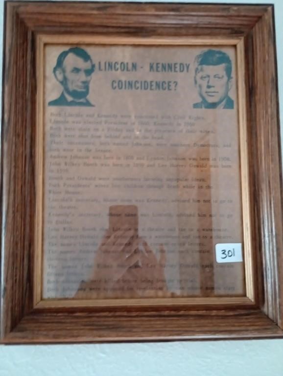 Lincoln Kennedy coincidence picture. Approx 14