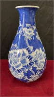Beautiful Blue and White Ceramic Floral Vase