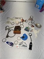Group of themes and novelty key chains