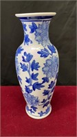 Chinese Blue and White Ceramic Floral Vase