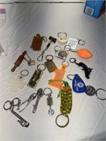 Group of Novelty Key Chains incl Lighter and Guns