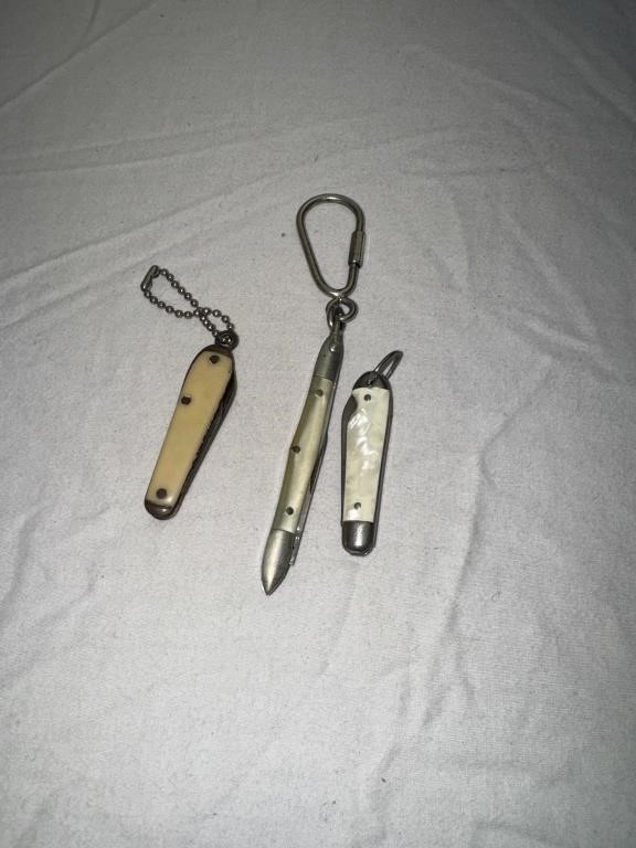 3 Vintage Novelty Knife Key Chains