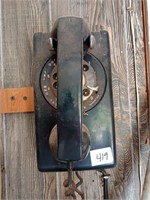 Vintage black ITT rotary wall phone