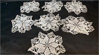 Lot of Vintage White Star-Shaped Doilies