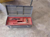 Vtg Contico toolbox with a few hand tools