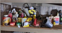 Vehicle care lot including oils, cleaning items