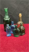 Lot of 6 Vintage Miniature Glass Bottles