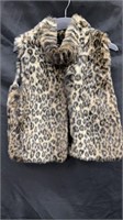 Sleeveless Cheetah Print Fur Coat