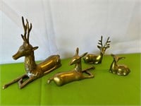 Family of 4 Brass Deer Made in India / Korea