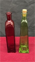 Lot of 2 Tall Glass Bottles