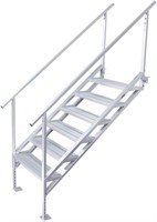 6-Step Jumbo-Tread Universal Stairs W/Railings