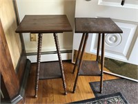 Two antique oak tables