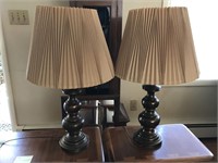 Pair of brass plated table lights