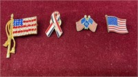 Lot of 4 Vintage Patriotic Pins