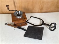 Vintage CWK Spatula, ice tongs, grinder