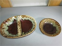 Two Canonsburg Brown Drip Oven Pieces, Dishes,