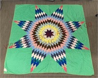 Vintage Hand Stitched / Quilted Lone Star Quilt