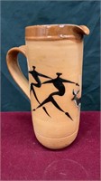 Large African Painted Pitcher
