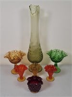 7 Fenton Hobnail Art Glass