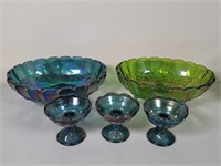 Carnival Glass Bowls & Candleholders