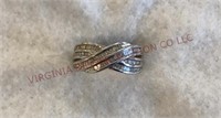 Jewelry - Sterling Silver TGGC 925 Crossover Ring