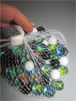 Net Bag of Vintage Marbles, Solid, Toothpaste, and