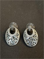 Brighton Oval Drop Silver Plated Earrings