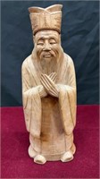 Vintage Monk Wooden Sculpture