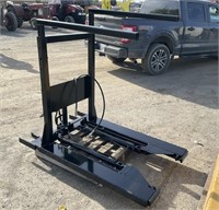 Custom Adj. Forklift Bin Dumper Attachment