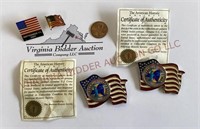 2001 New York Colorized Quarter Pins & Flag Pins