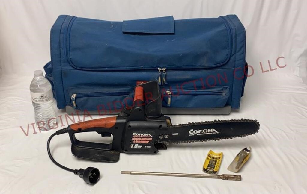 Ryobi Tool Bag & Corona 1.5HP Electric Chain Saw