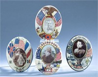 4 WW1 Patriotic celluloid buttons