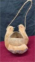 Hanging Carved Coconut Pair of Doves