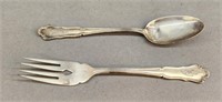 WWII German Adolf Hitler silver spoon & fork