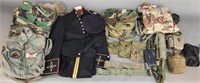 U.S.M.C. uniforms, webbing, and gear.