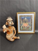 Indian Miniature Painting and Terracotta Statuette
