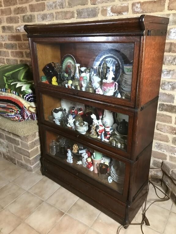 Globe Wernick three piece oak barrister bookcase