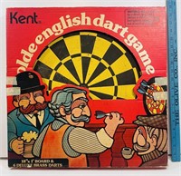 Vintage Kent Dart Board w/ Brass Darts