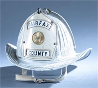 Fairfax VA vintage metal firefighter helmet