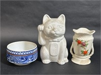 Porcelain Oriental Vases and Bowl