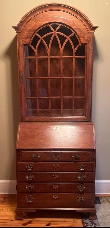 Exquisite Secretary Desk w/ Illuminated Display