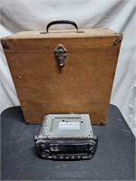 Large Wooden Box & Radio