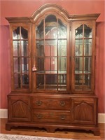 Gorgeous Large Wooden China Cabinet Glass Shelves