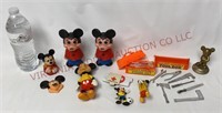 Vintage Mickey Mouse Figures, Picnic & Tool Set