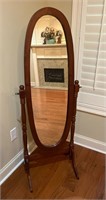 Splendid Wooden Oval Full Length Mirror on Stand
