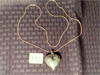 Sterling Silver Puffy Heart Necklace