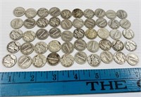 (50) 1940s Mercury Silver Dimes