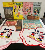 Disney Records & Place Mats - Group of 7